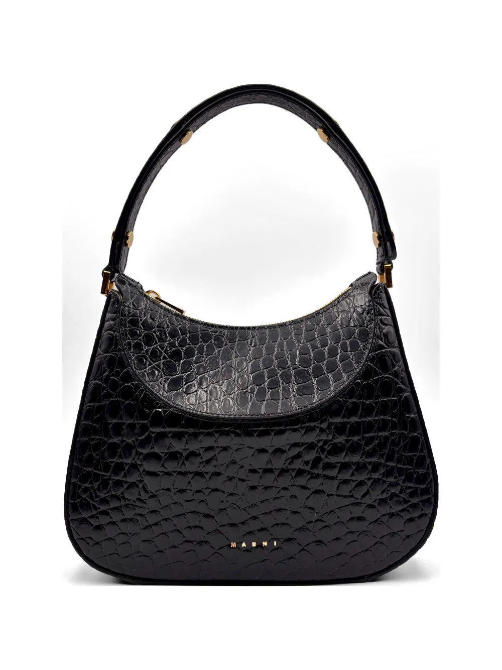Marni small Milano crocodile-effect tote bag - Nero
