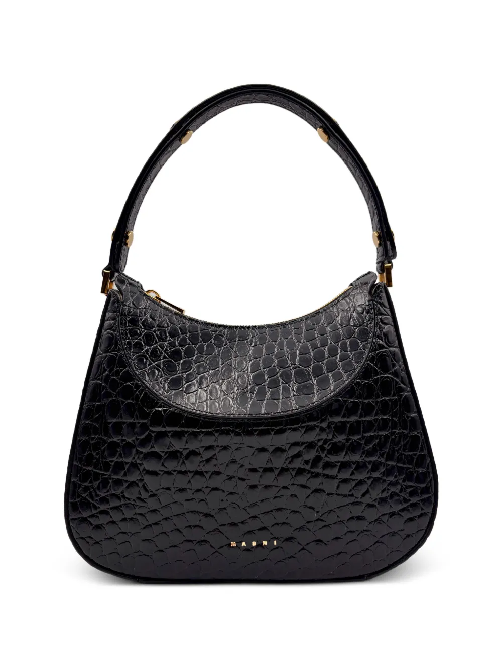 Marni small Milano crocodile-effect tote bag - Nero