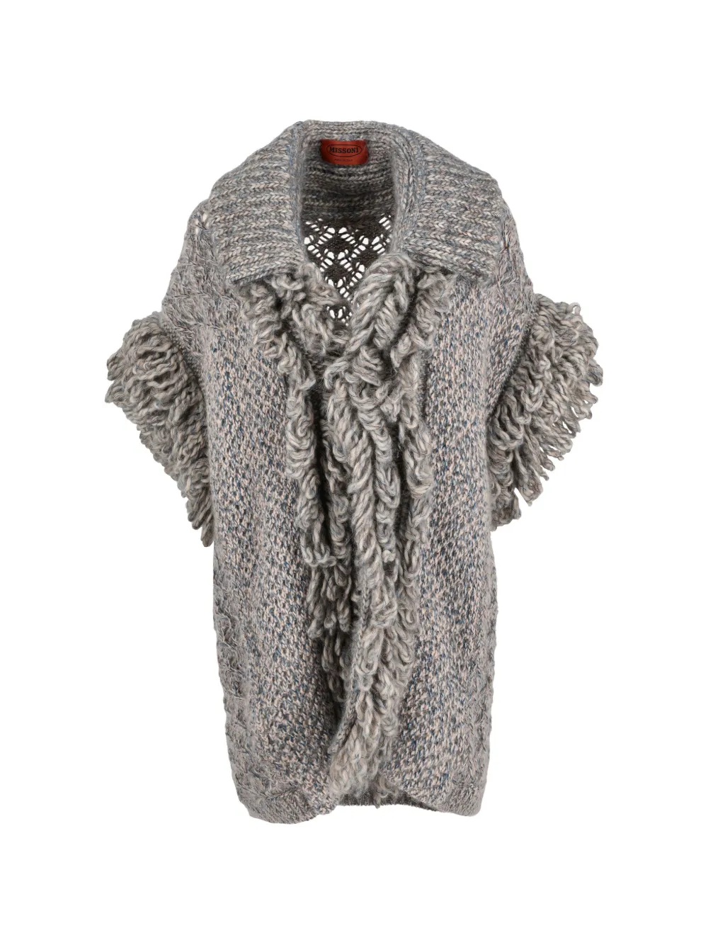 M Missoni Vintage fringed knittedcoat - Grigio