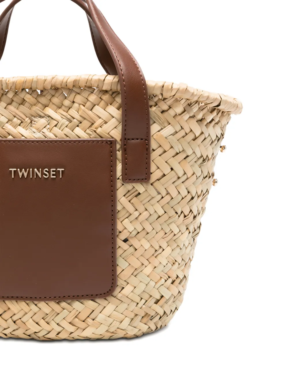 TWINSET Kids Geweven tas met handvat Beige
