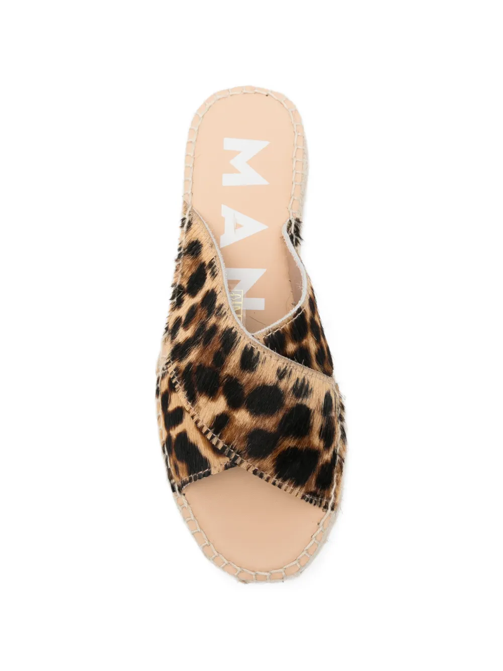 Manebi criss-cross leopard-print espadrilles Beige