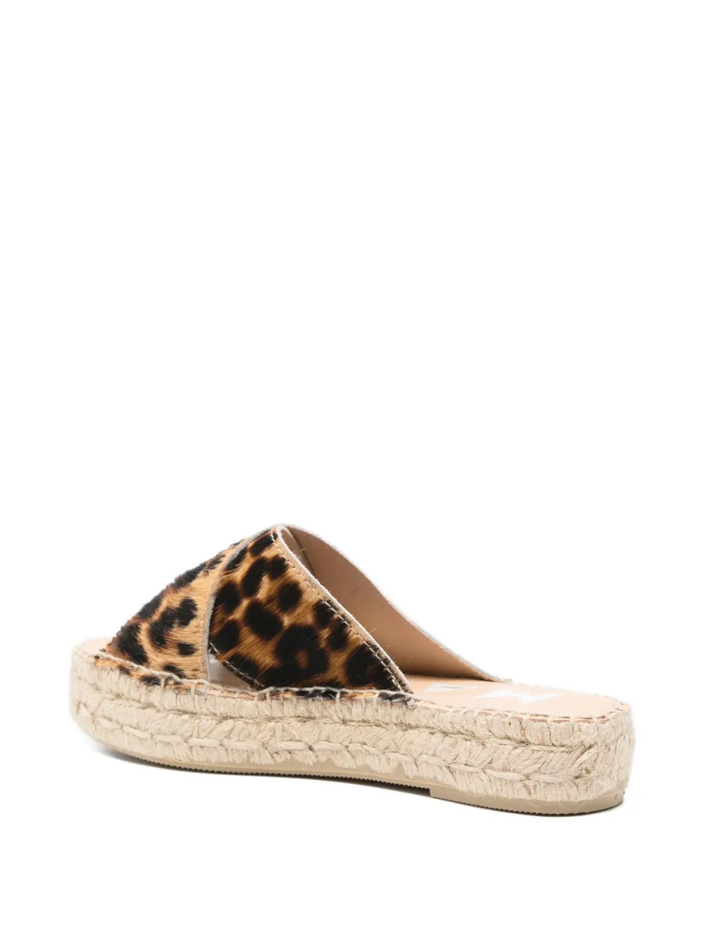 Manebi criss-cross leopard-print espadrilles Beige