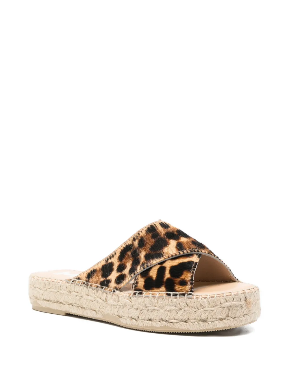 Manebi criss-cross leopard-print espadrilles Beige