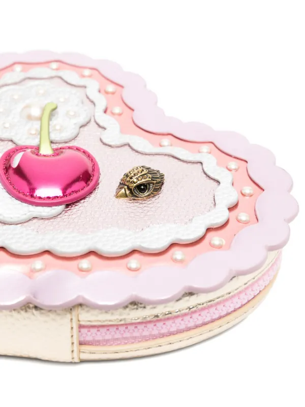 Love heart's cake zip outer ピンク Kurt Geiger London Heart Cake Bag Charm | Pink | FARFETCH