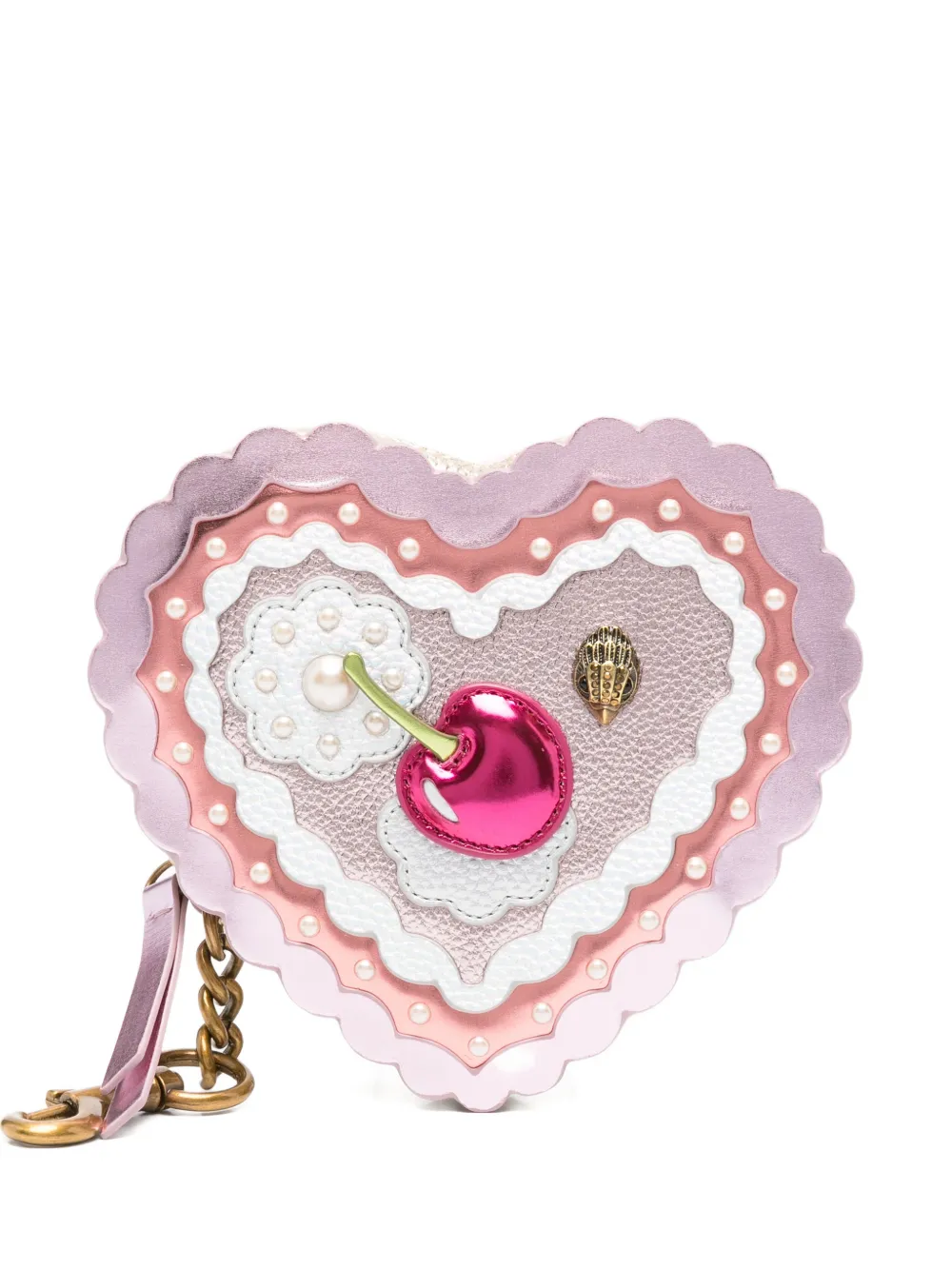 Kurt Geiger Heart Cake bag charm - Rosa