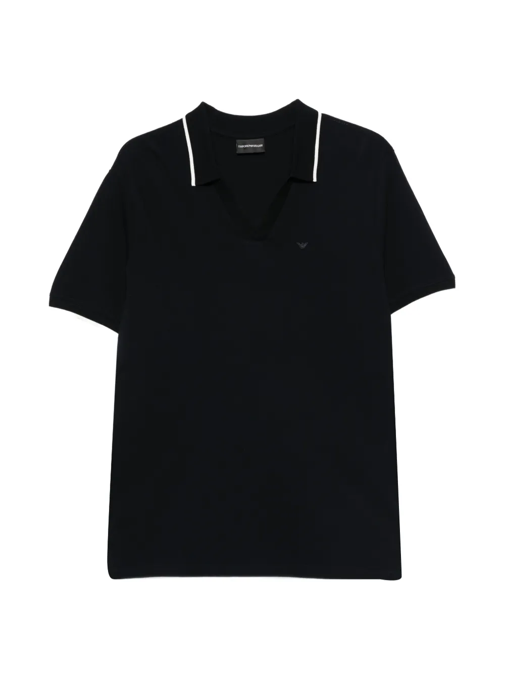 Emporio Armani V-neck contrast-trim T-shirt - Blu