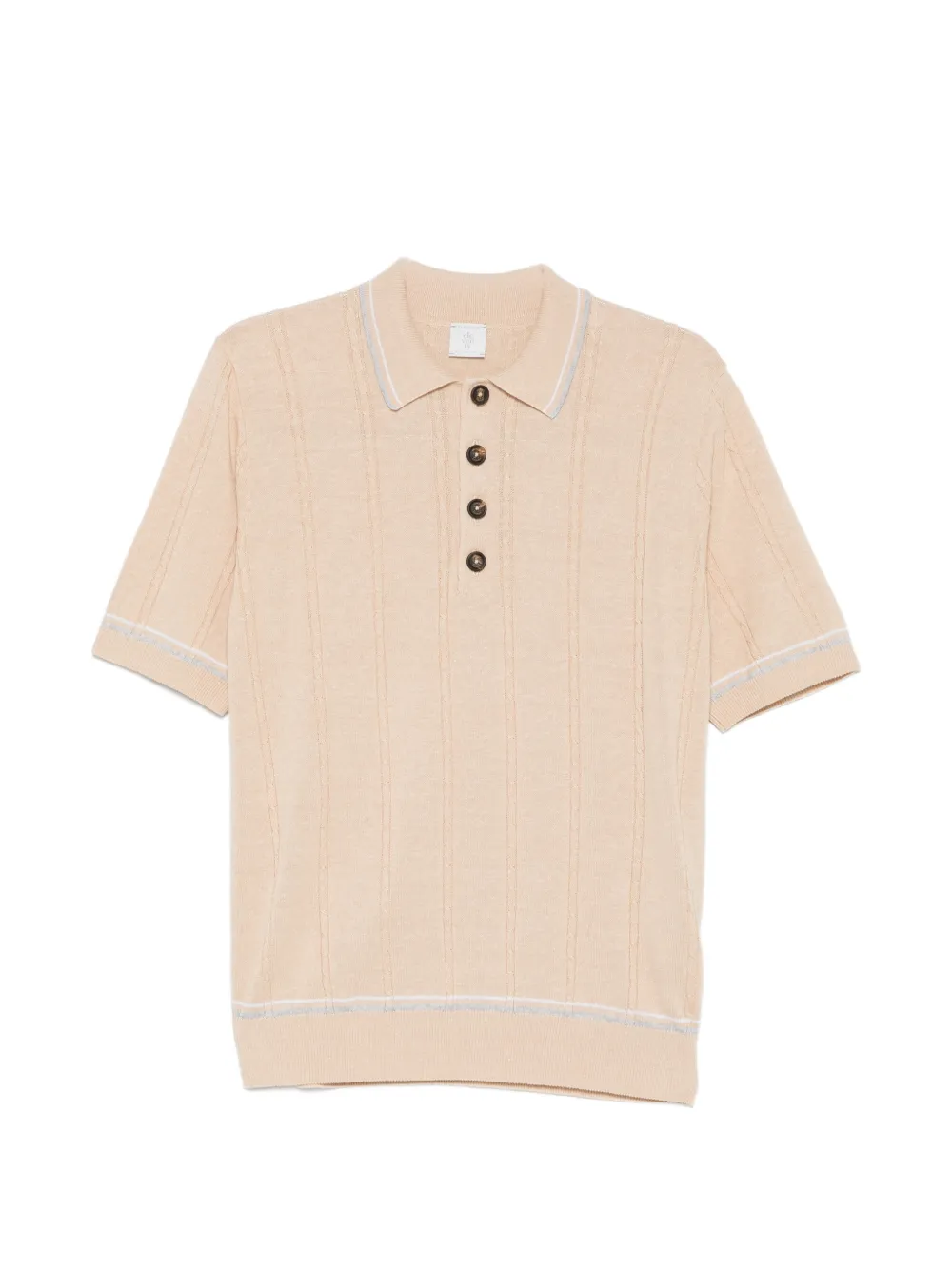 Eleventy ribbed-trim polo shirt - Toni neutri