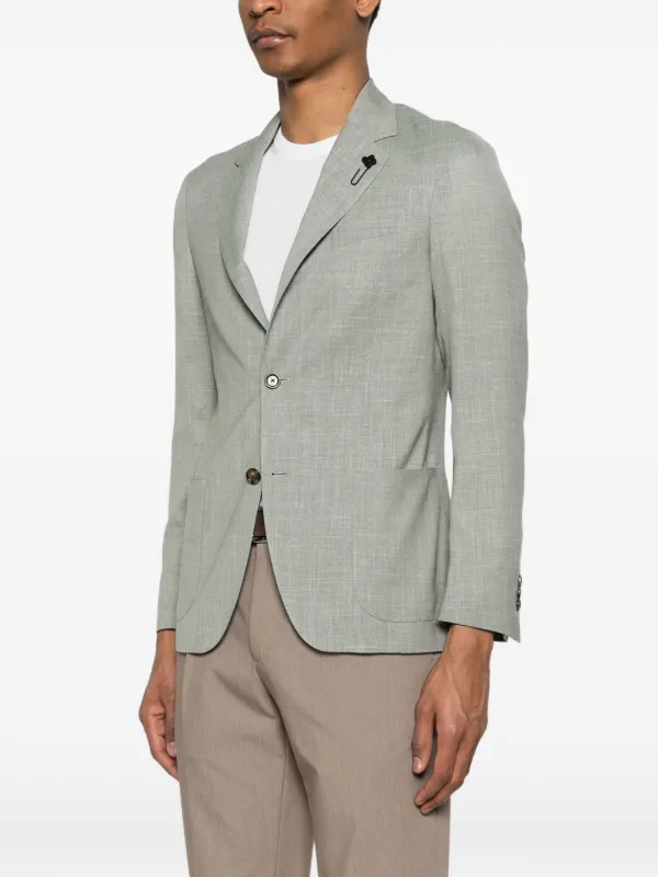 Lardini notched-lapel Blazer | Green | FARFETCH AO