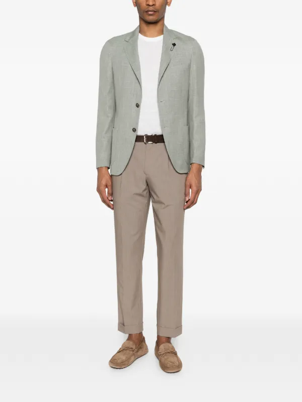 Lardini notched-lapel Blazer | Green | FARFETCH AO