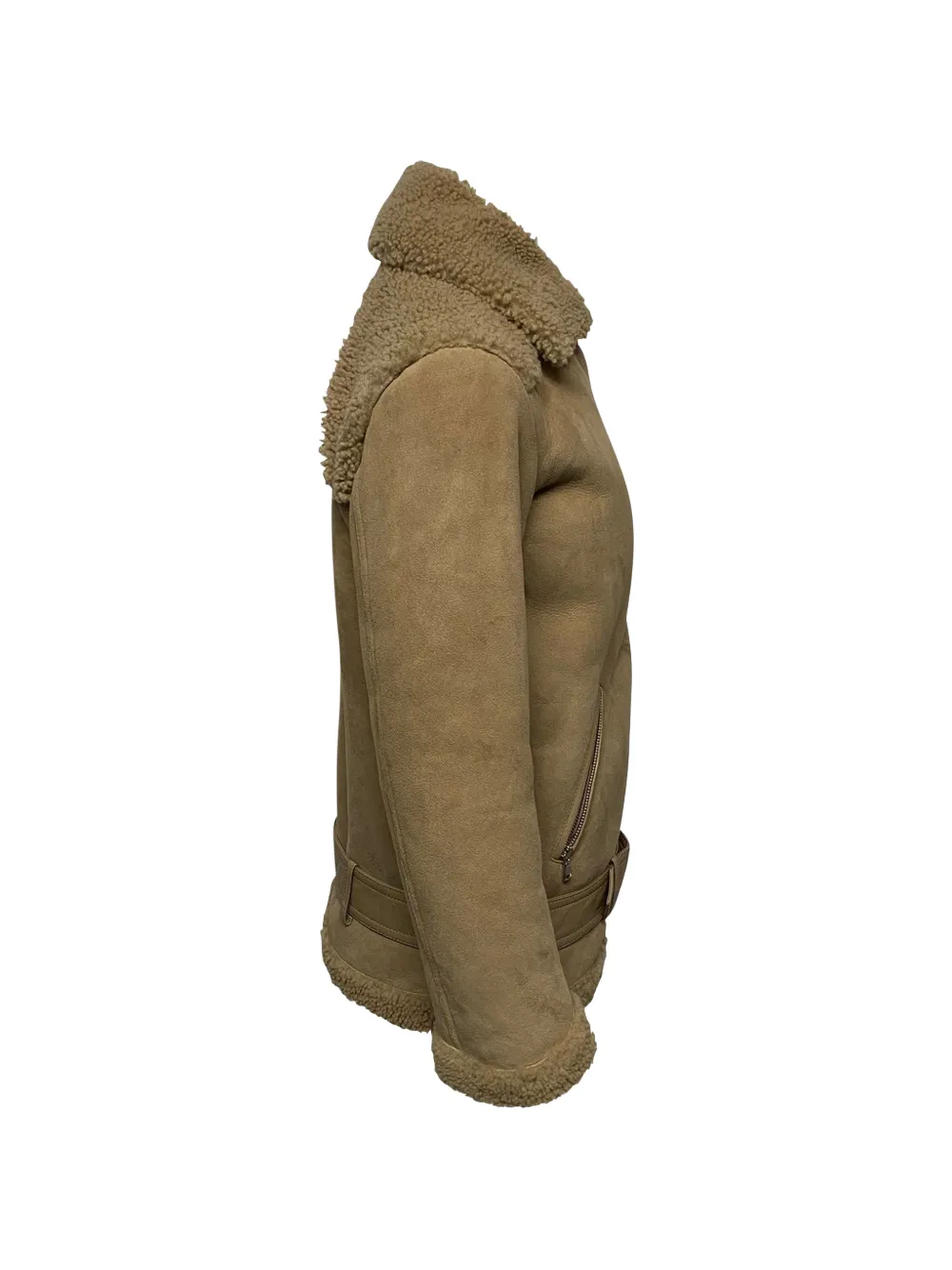 Zipped Shearling Coat