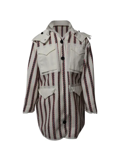 sacai striped pocket jacket