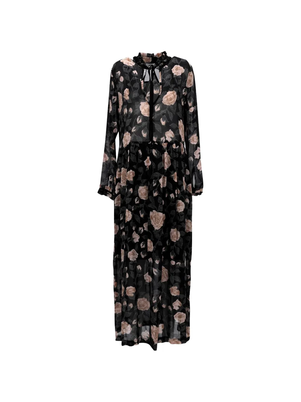 GANNI Carlton floral-print maxi dress - Schwarz