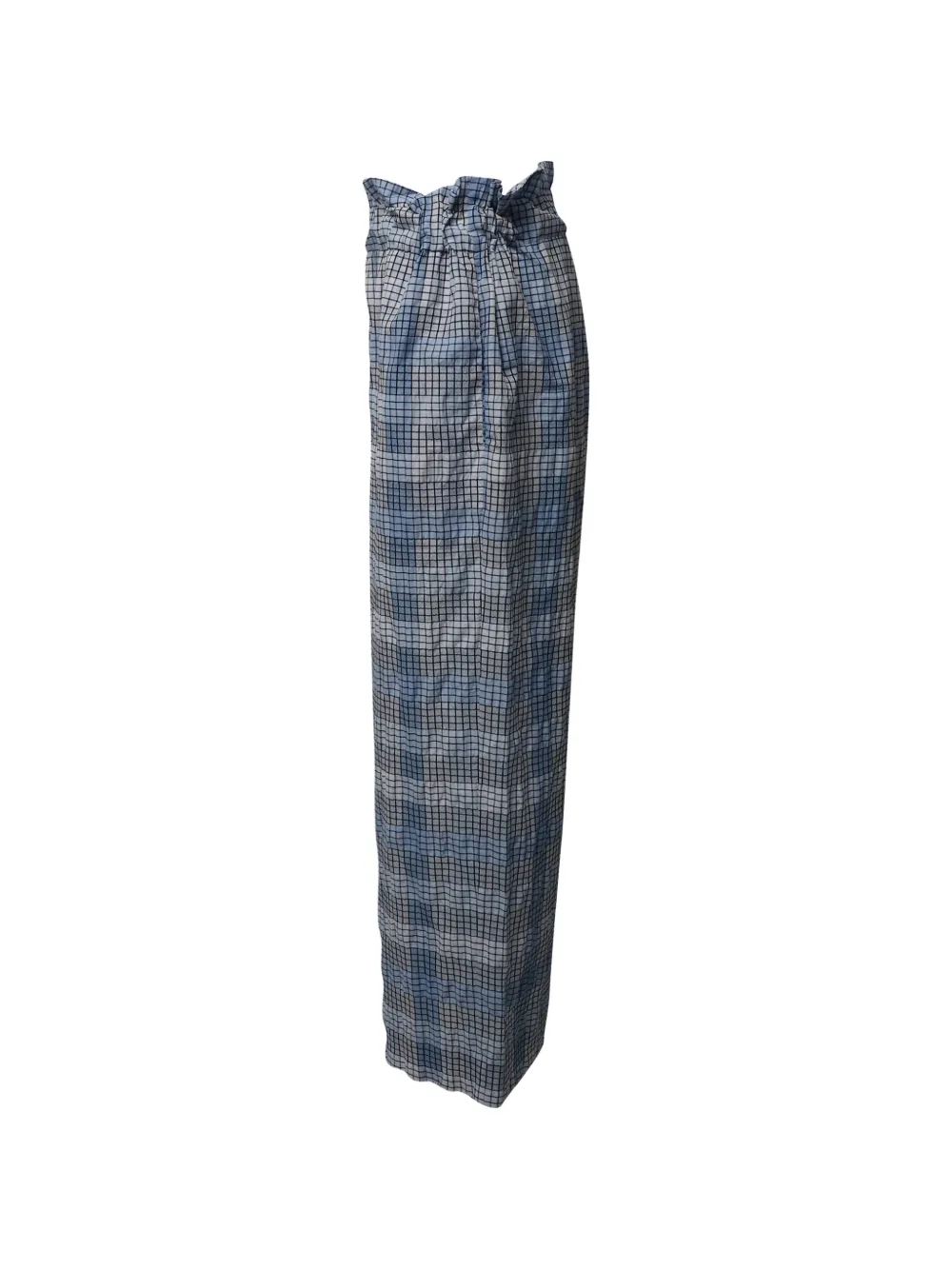 Checked-Pattern Wide-Leg Trousers
