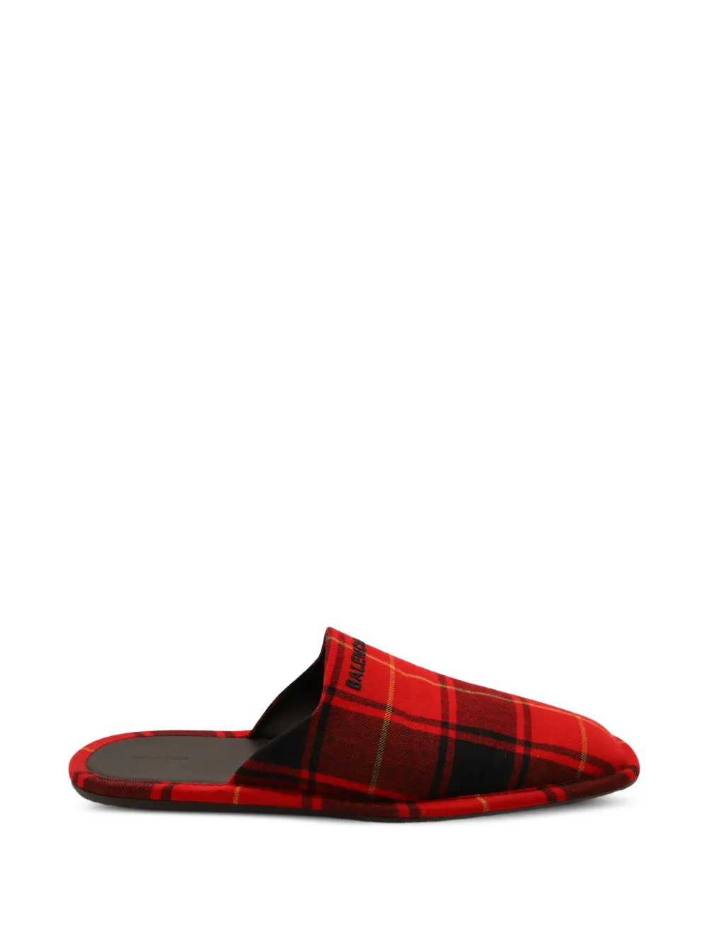 Balenciaga Pre-Owned tartan embroidered slippers - Rosso