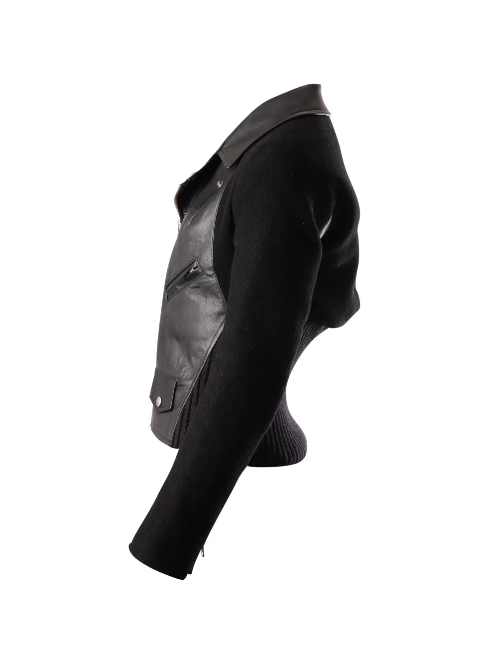  Junya Watanabe Synthetic Leather Wool Jacket - Black 