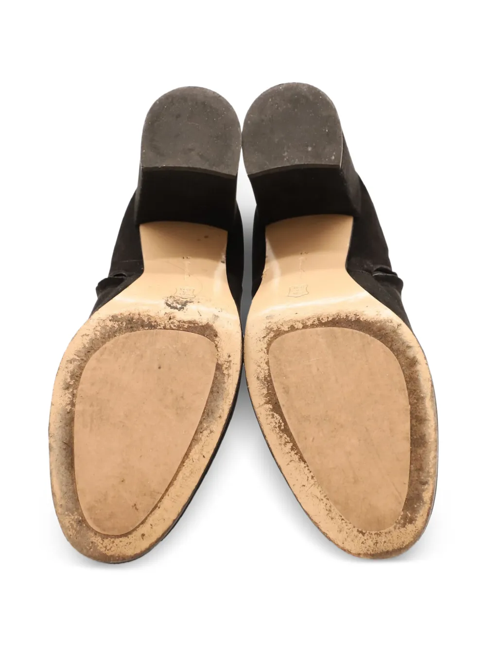 round-toe suede ankle booties