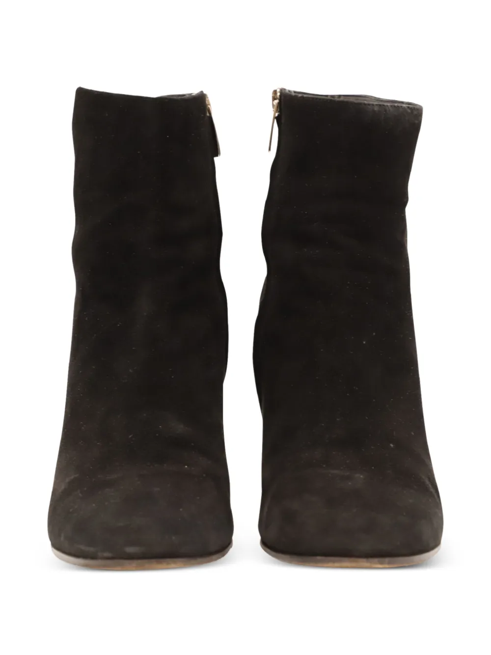 round-toe suede ankle booties