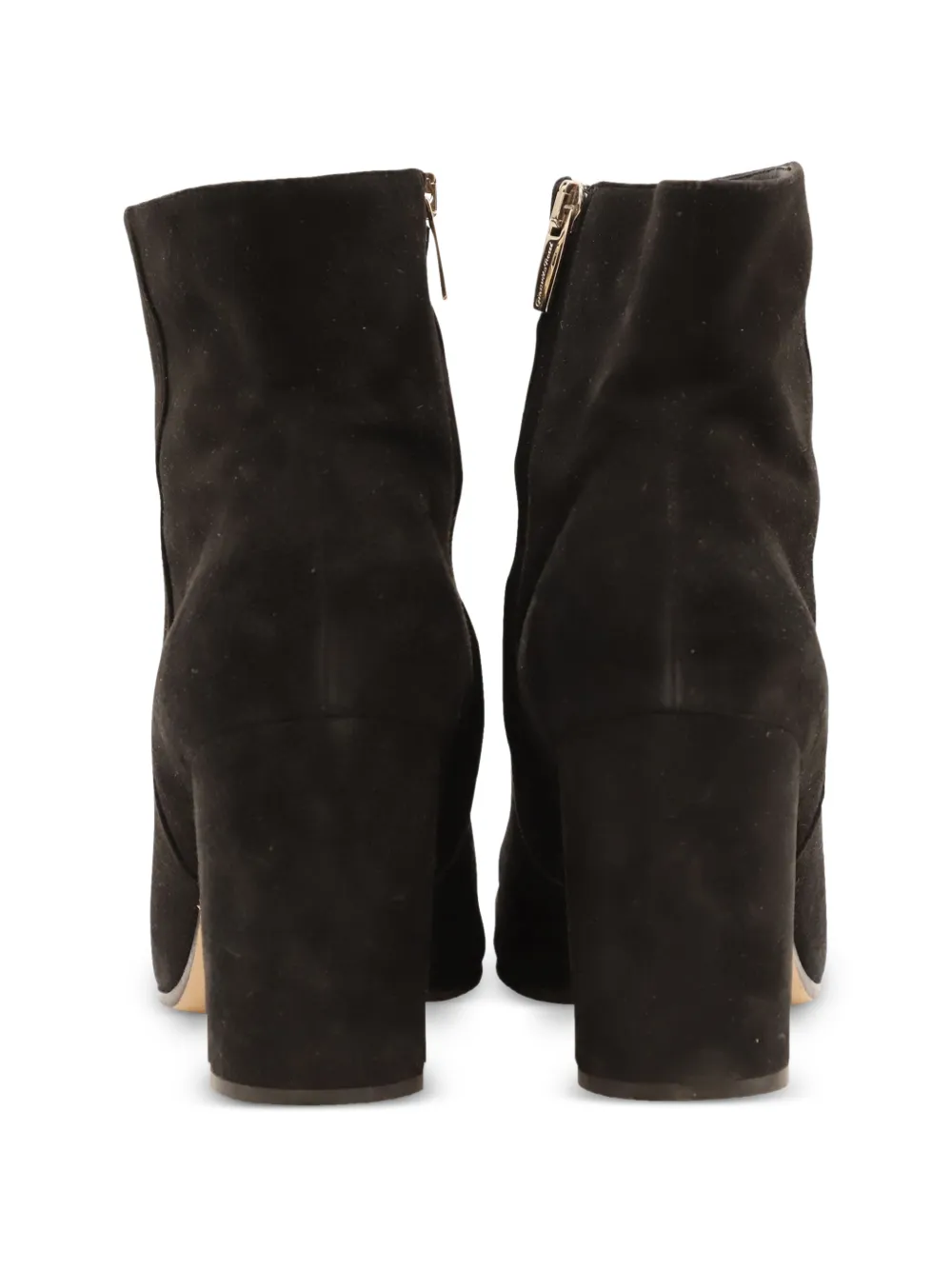 round-toe suede ankle booties