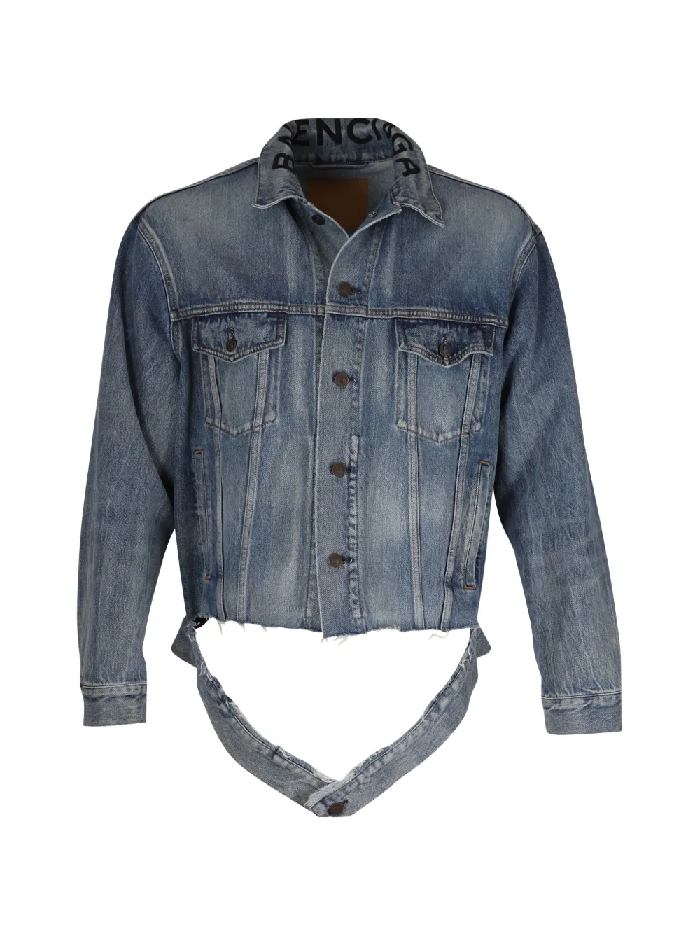 Balenciaga Pre-Owned cut denim jacket - Blu
