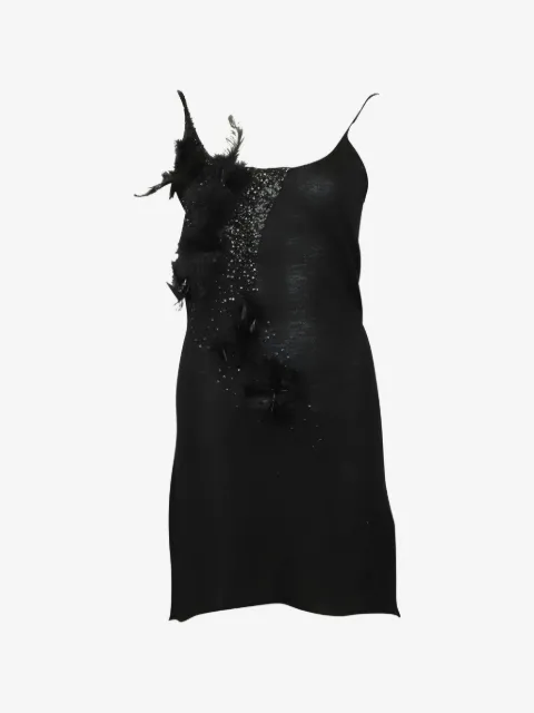 JOSEPH sequins feather-detail mini dress