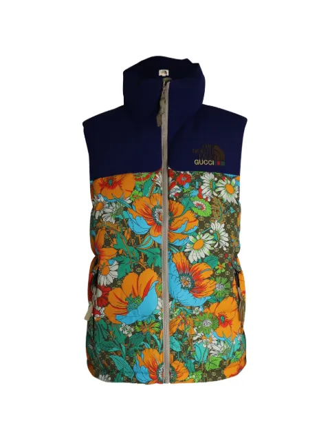 Gucci Pre-Owned doudoune sans manches x The North Face à fleurs