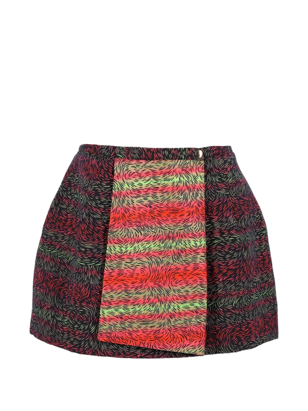 Kenzo Pre-Owned graphic-print wrap mini skirt - Nero