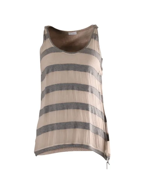 Brunello Cucinelli Vintage top tejido con motivo de rayas