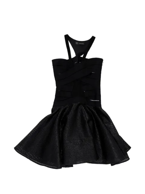 Versace Pre-Owned crisscross halter mini dress