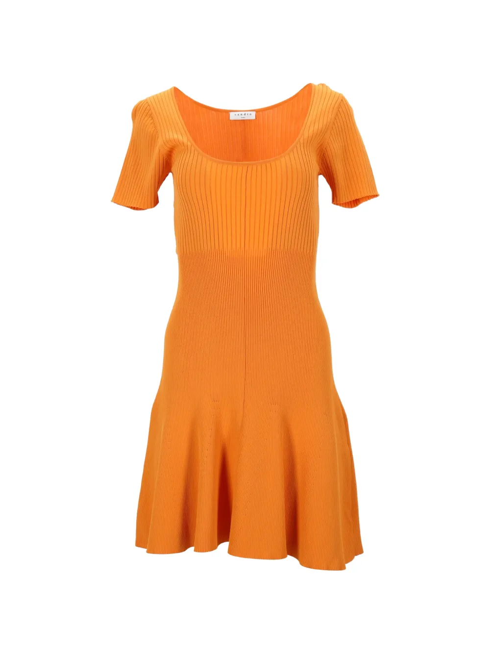 SANDRO ribbed-knit mini dress - Arancione