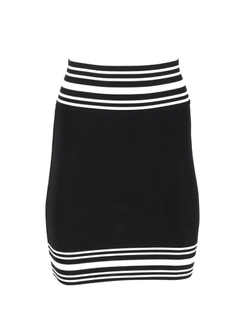Balmain Pre-Owned striped knitted mini skirt