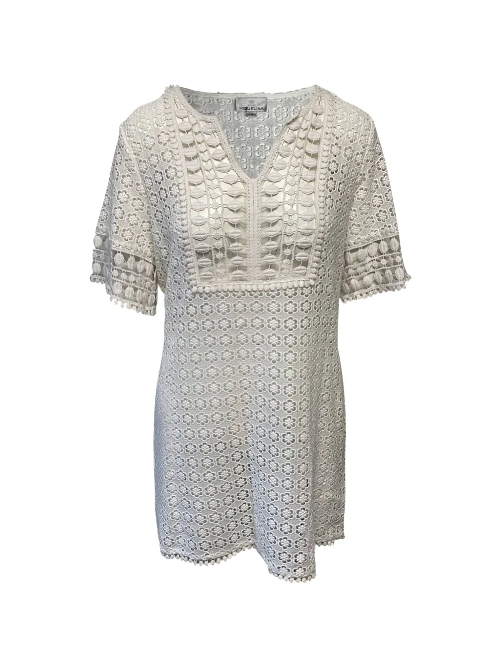 Miguelina lace mini dress - Toni neutri