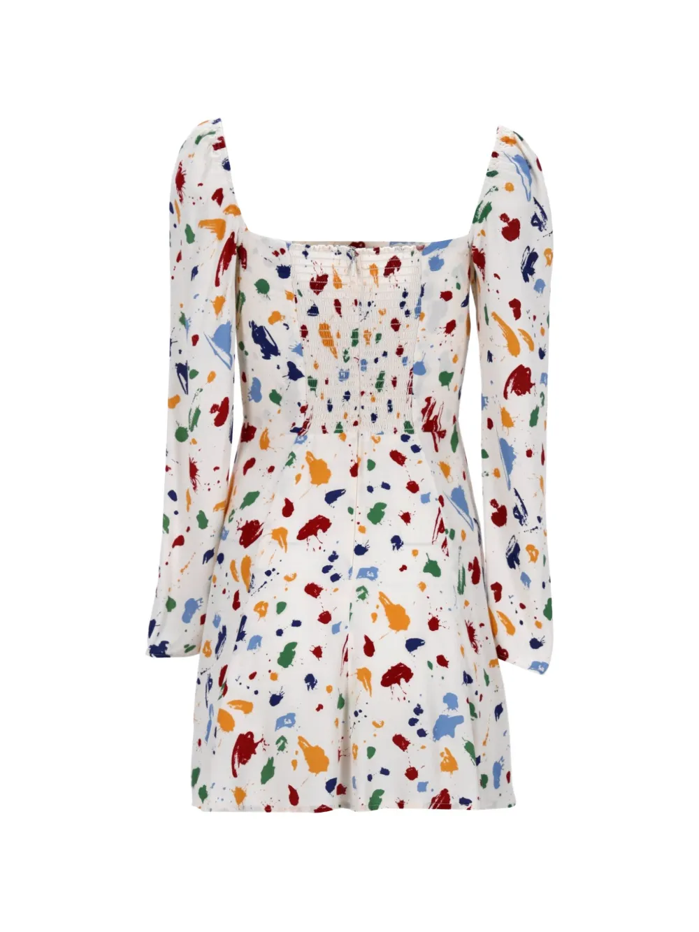 Printed Square-Neck Mini Dress