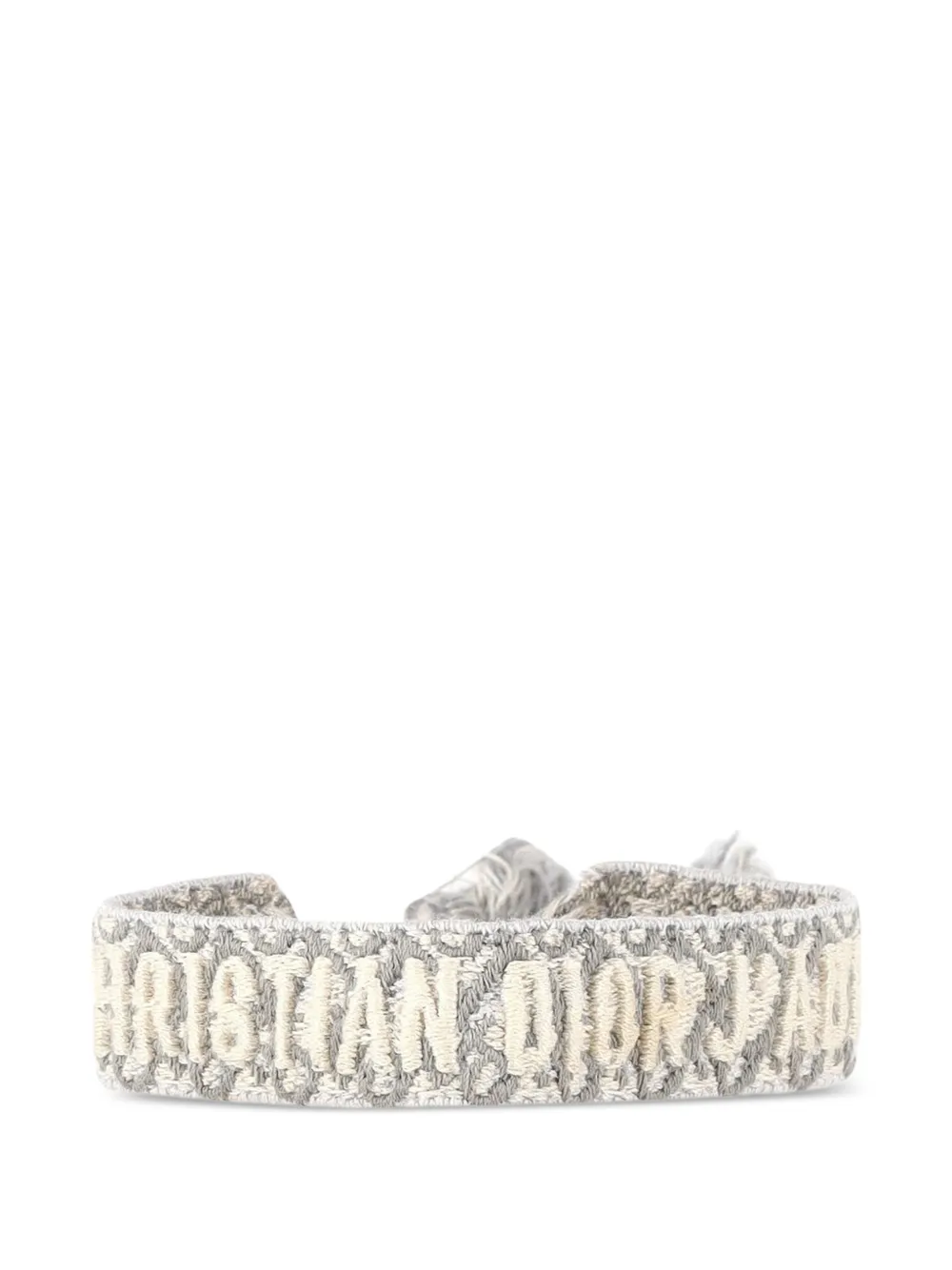 Christian Dior Pre-Owned Bracciale J'Adior Oblique con ricamo - Grigio