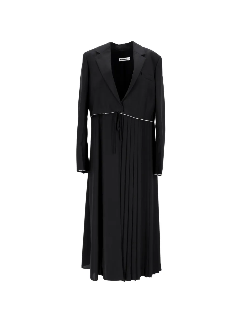 Jil Sander Pre-Owned pleated tie-waist coat - Nero