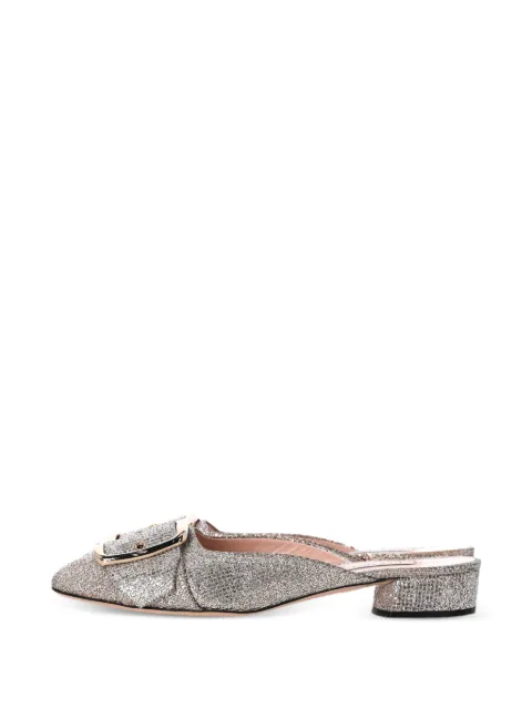 Casadei Vintage Alexa glitter buckle mules
