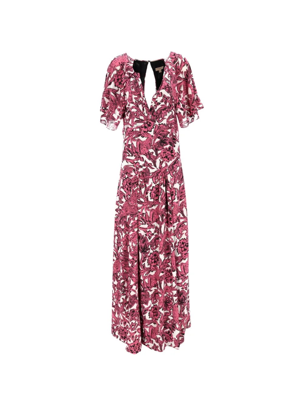 Burberry Pre-Owned Hallie floral flutter-sleeve maxi dress - Pink