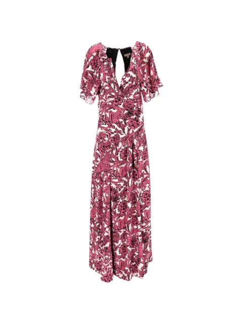 Burberry Pre-Owned Hallie floral flutter-sleeve maxi dress