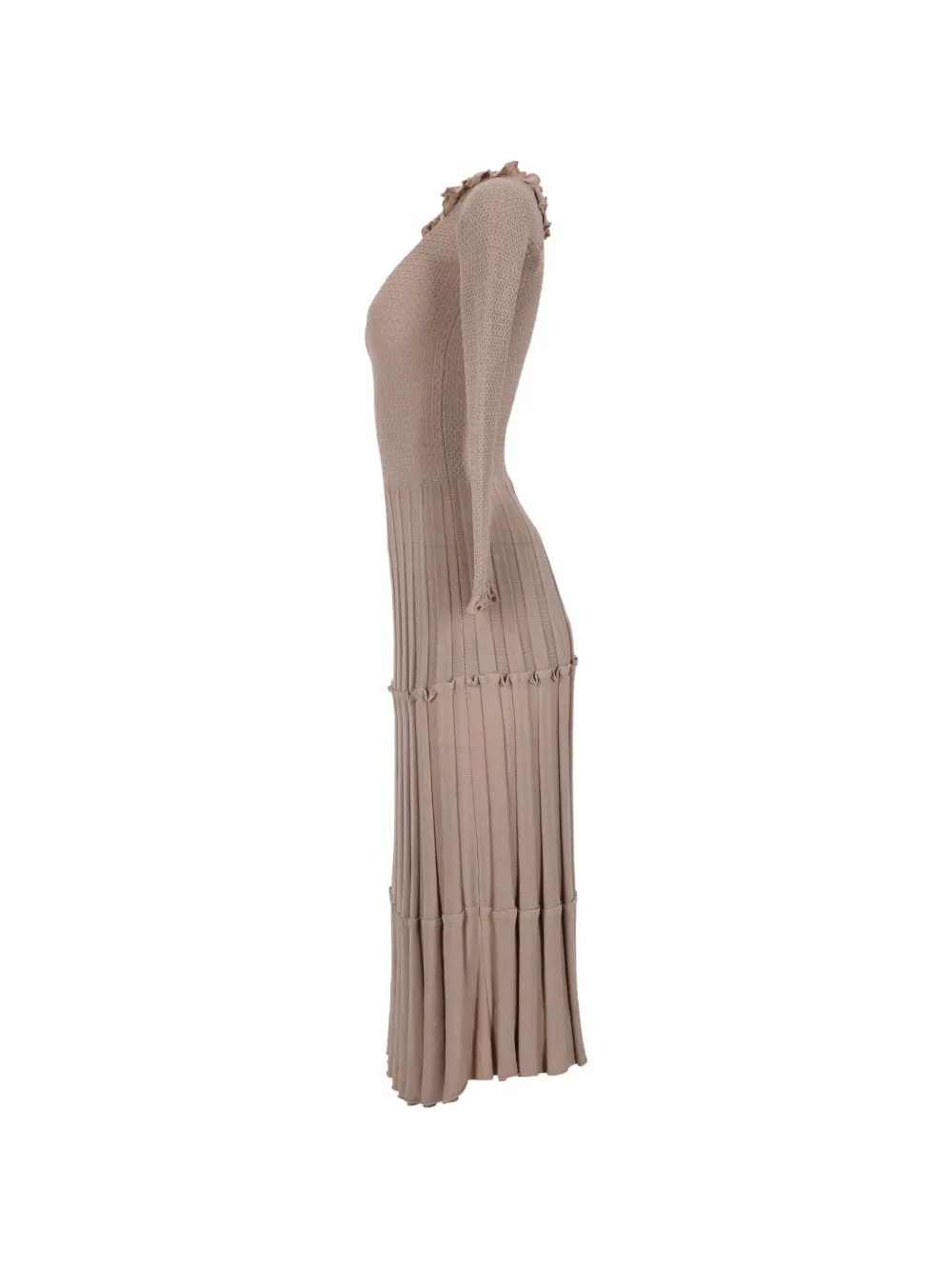  Altuzarra Pleated Knit Midi Dress - Neutrals 