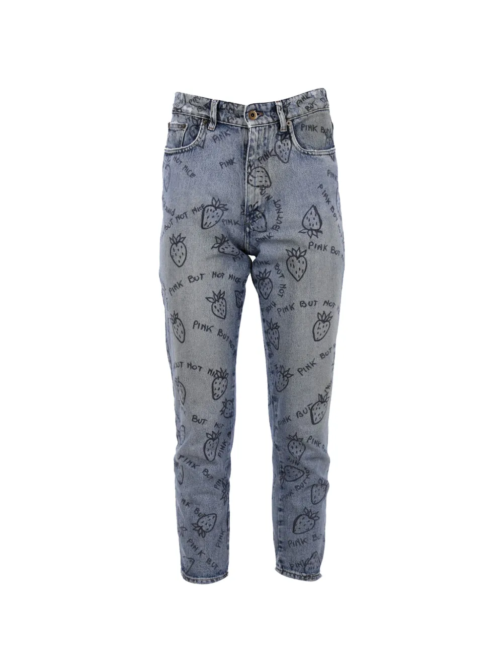 Miu Miu Pre-Owned strawberry print jeans - Blu