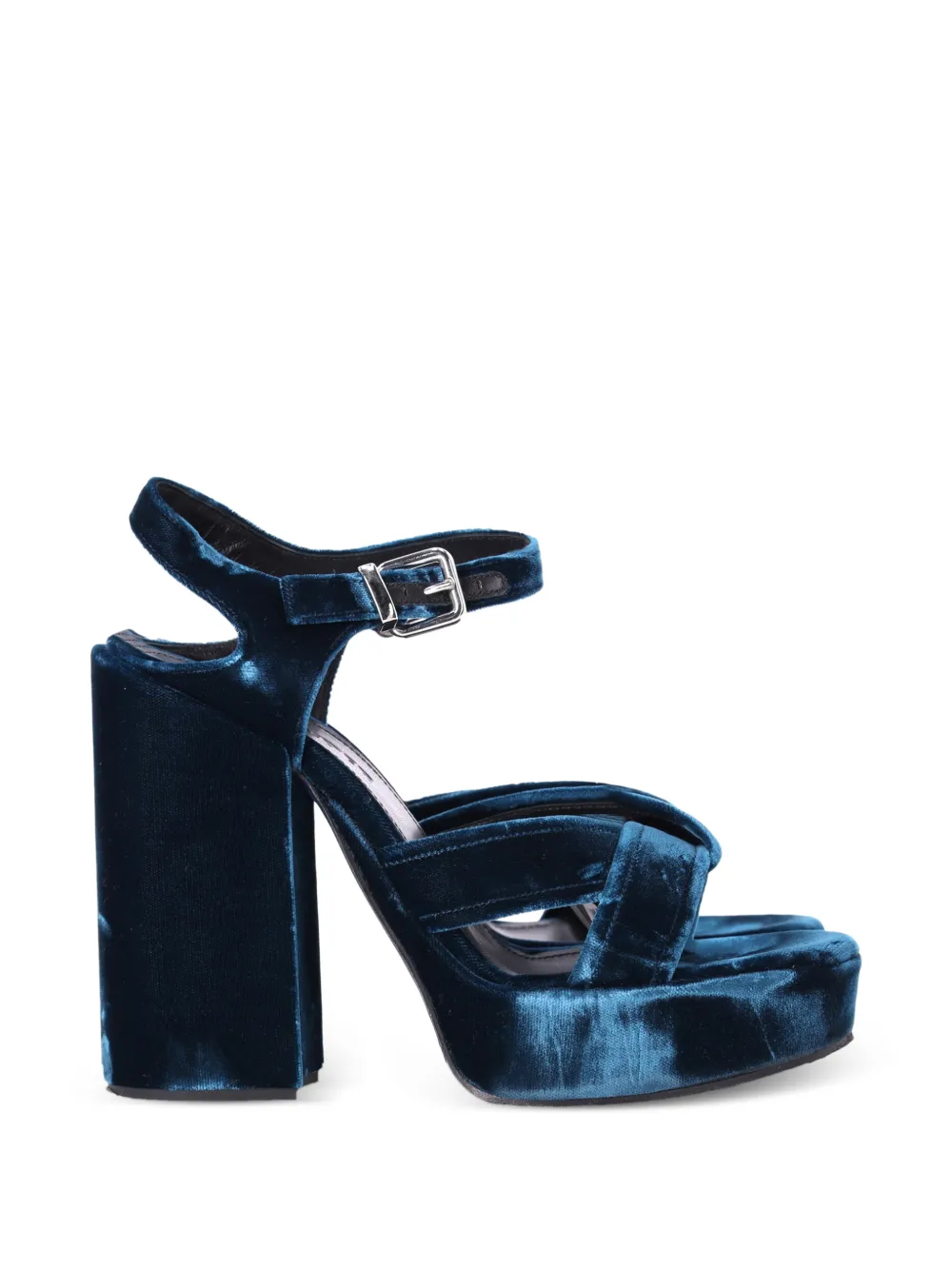 Jil Sander Pre-Owned velvet sandals - Blu