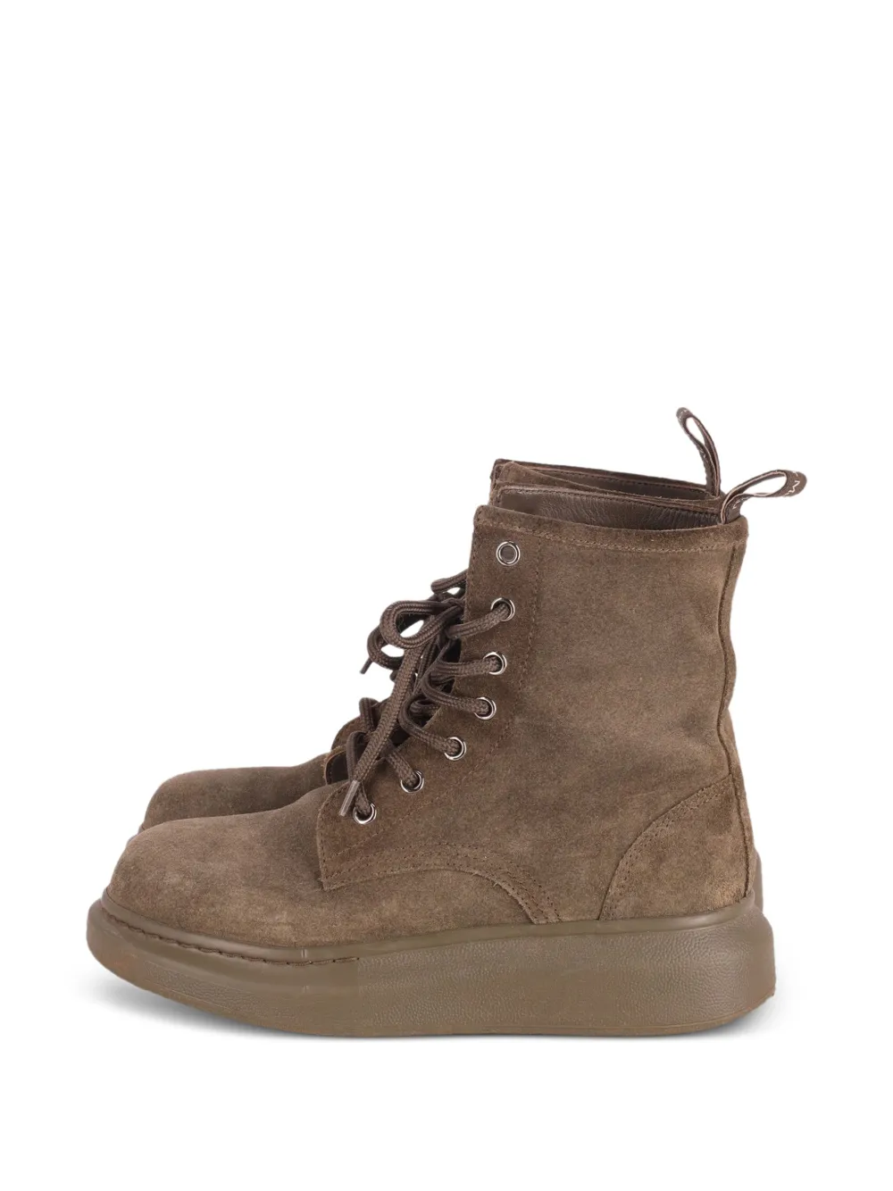 Alexander McQueen Pre-Owned lace-up suede boots - Brown