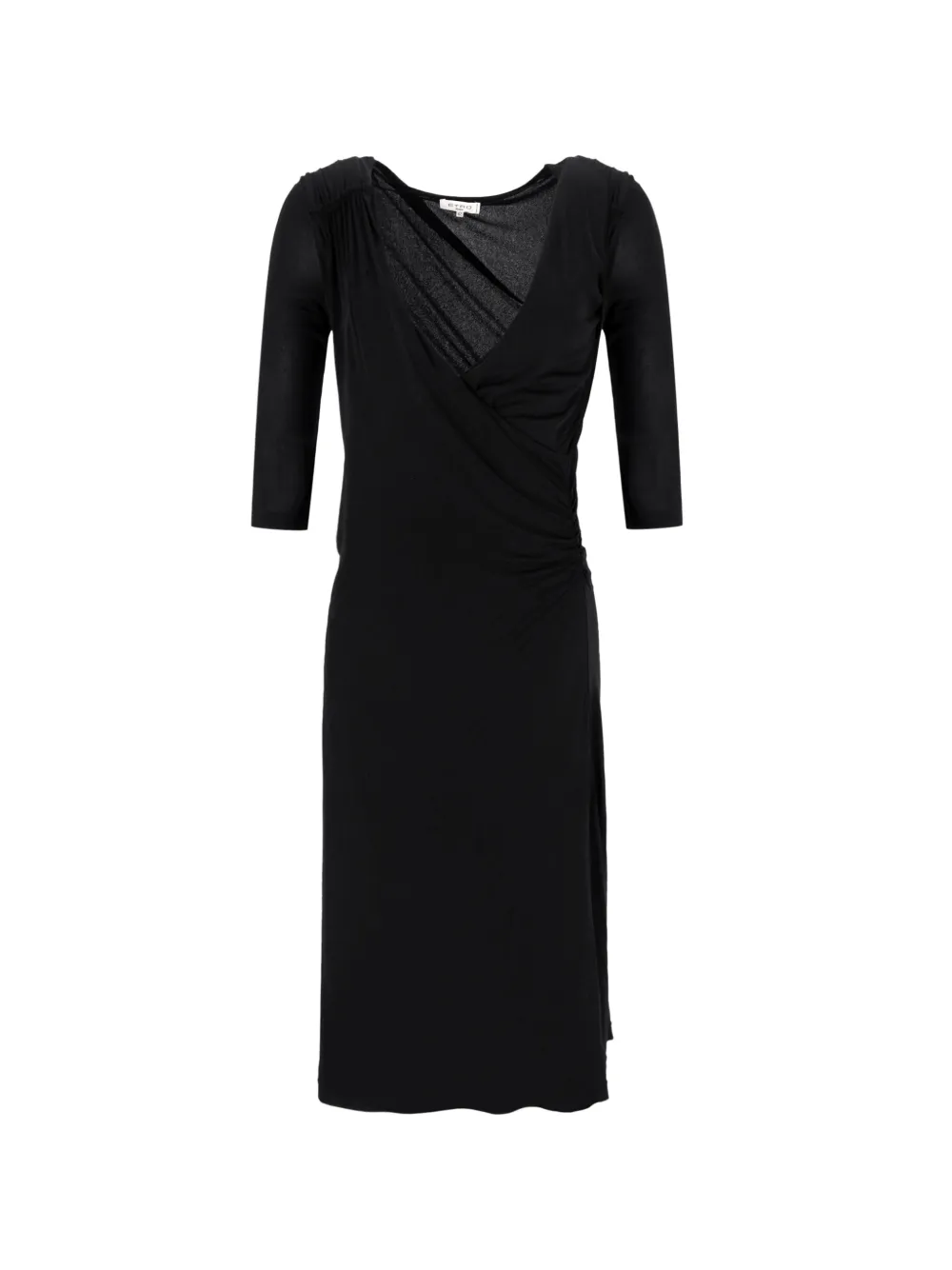 Etro Pre-Owned wrap-effect ruched midi dress - Nero