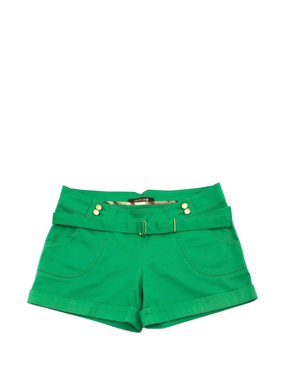 Roberto Cavalli Vintage button belt shorts - Verde
