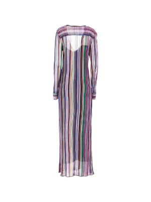 m missoni metallic striped crochet-knit maxi dress Pre-Owned Knitted Stripe | Black Midi dress