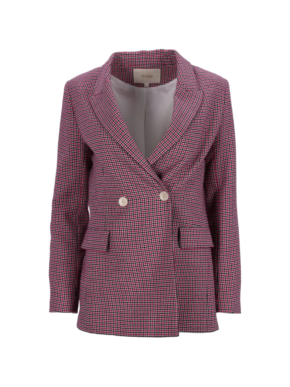 Maje double-breasted houndstooth blazer - Rosso