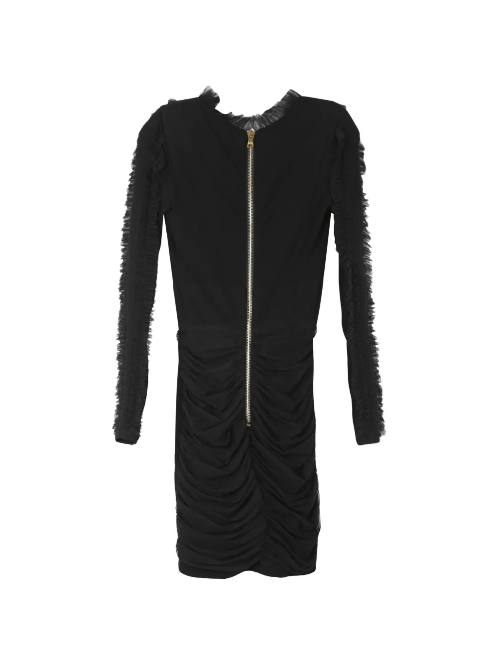  Balmain Pre-owned Vestido Corto Con Volantes - Negro 