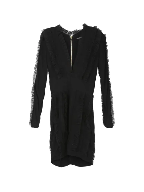 Balmain Pre-Owned ruffled V-neck mini dress