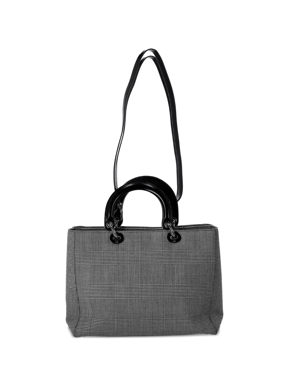 Christian Dior Pre-Owned large Lady Dior houndstooth tote bag - Nero