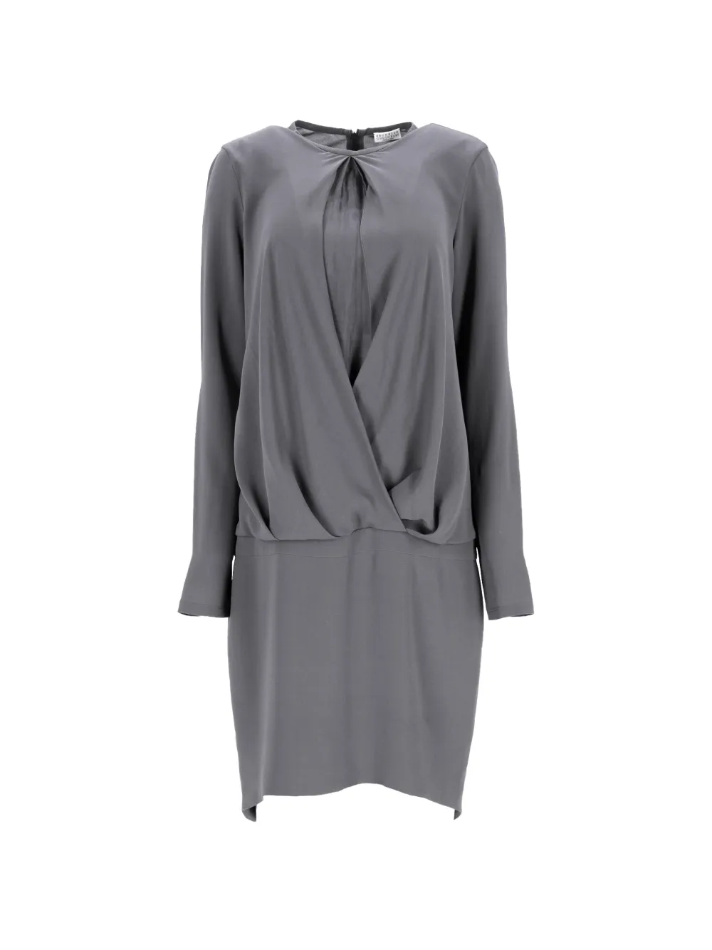 Brunello Cucinelli Vintage robe courte à design drapé - Gris