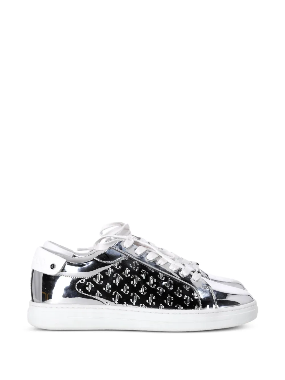 Jimmy Choo Pre-Owned leather monogram sneakers - Silber